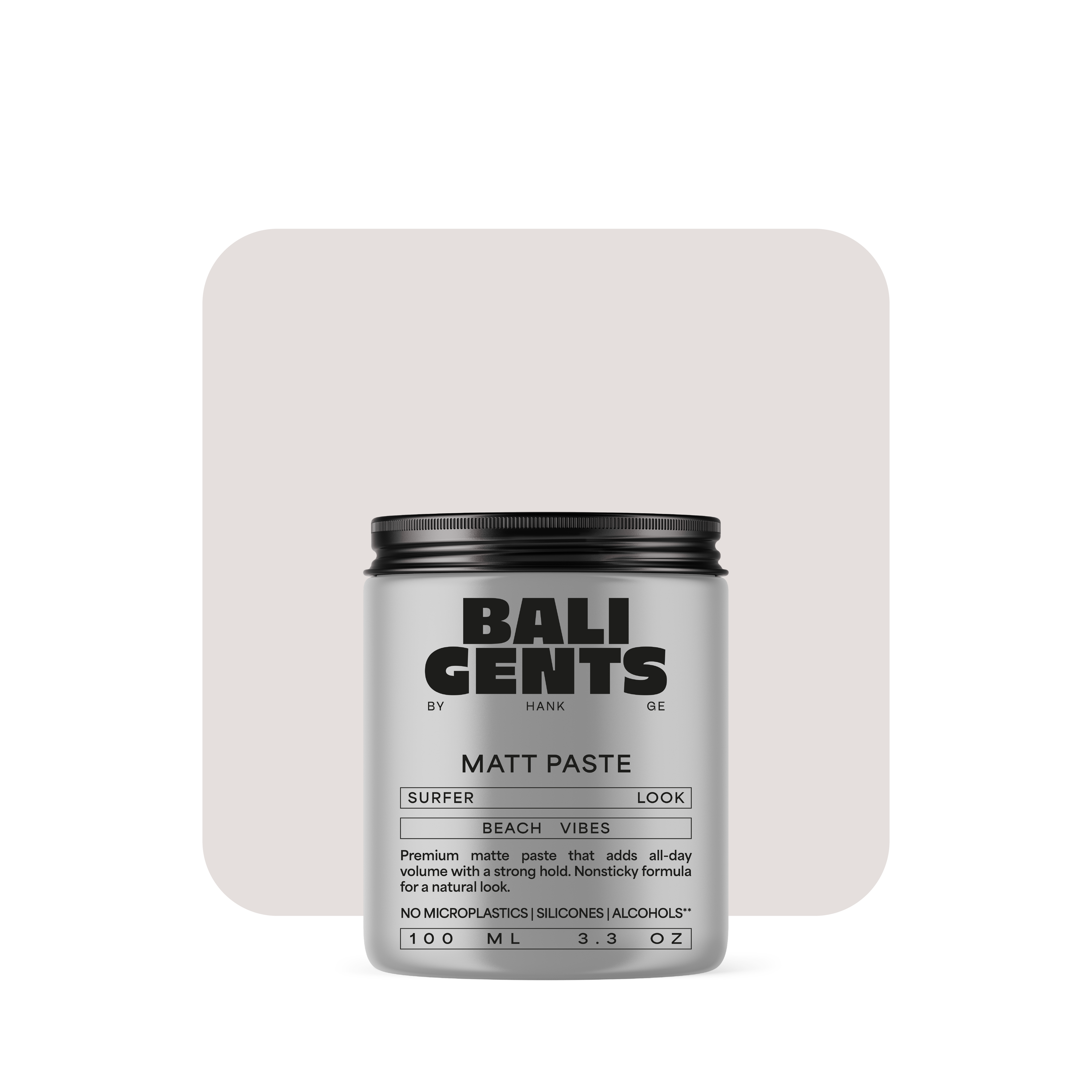Bali Gents Matt Paste Produktabbildung vor weißem Quadrat mit abgerundeten ecken auf transparentem Hintergrund