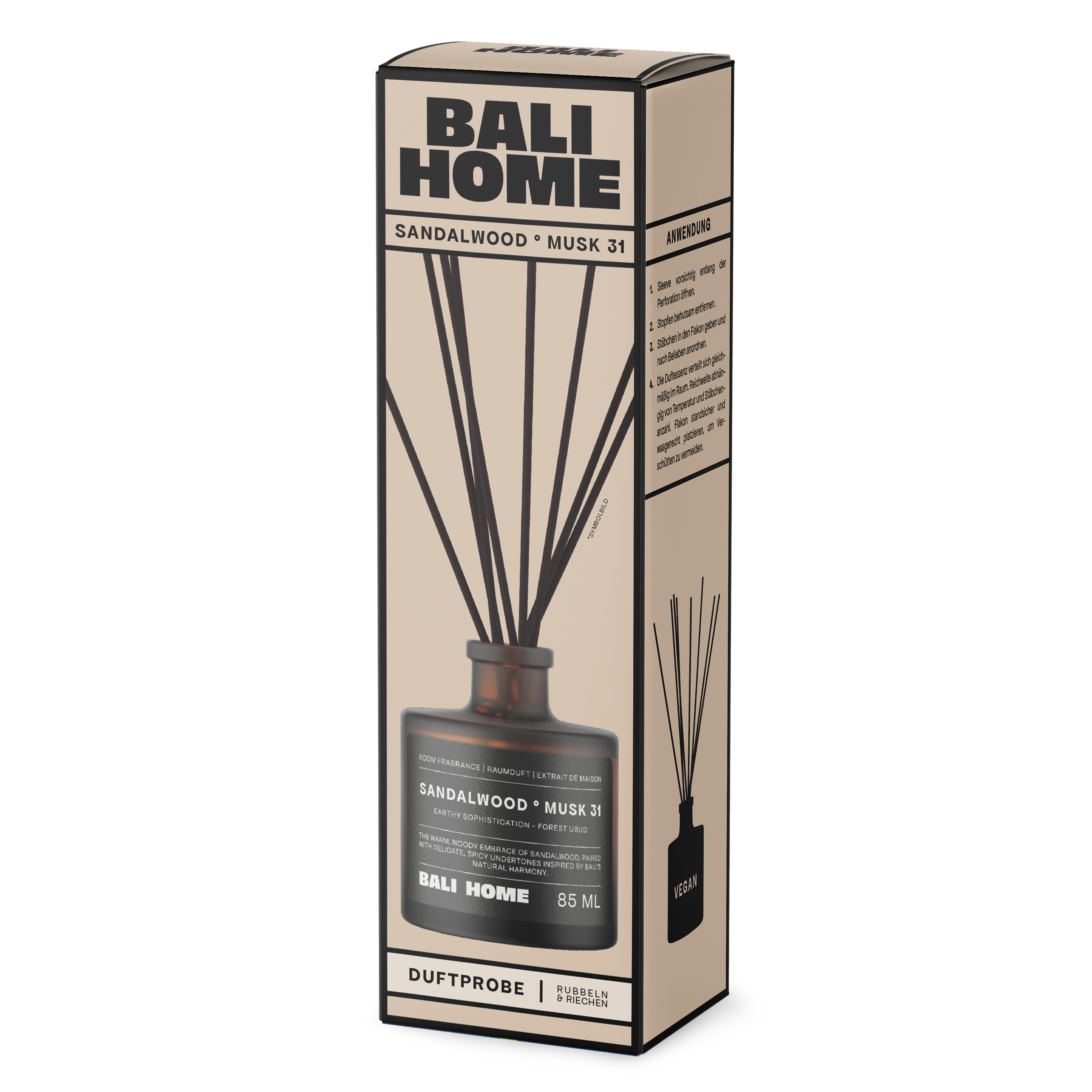 Bali Home Sandalwood Schachtel Produktabbildung auf Transparentem Hintergrund