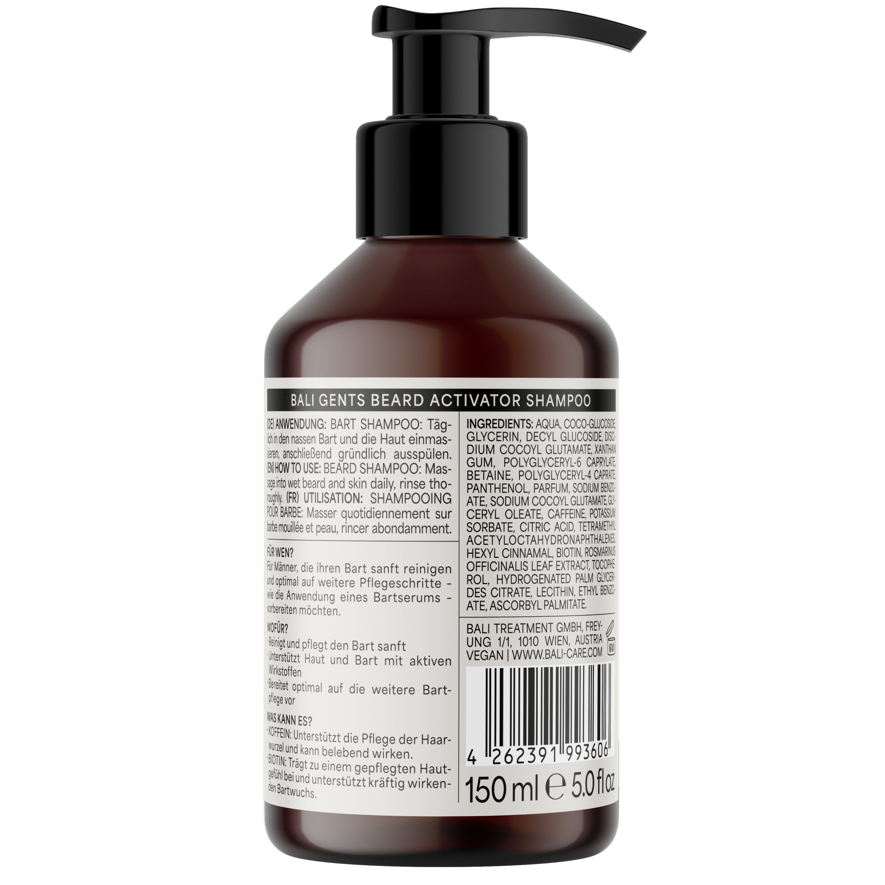 Bali Gents Beard Activator Shampoo Produktabbildung Back