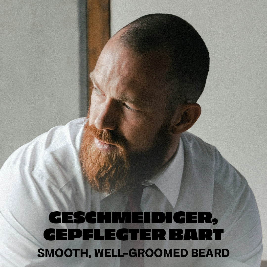 Bali Gents Beard Oil Benefit Mann mit rotem Bart
