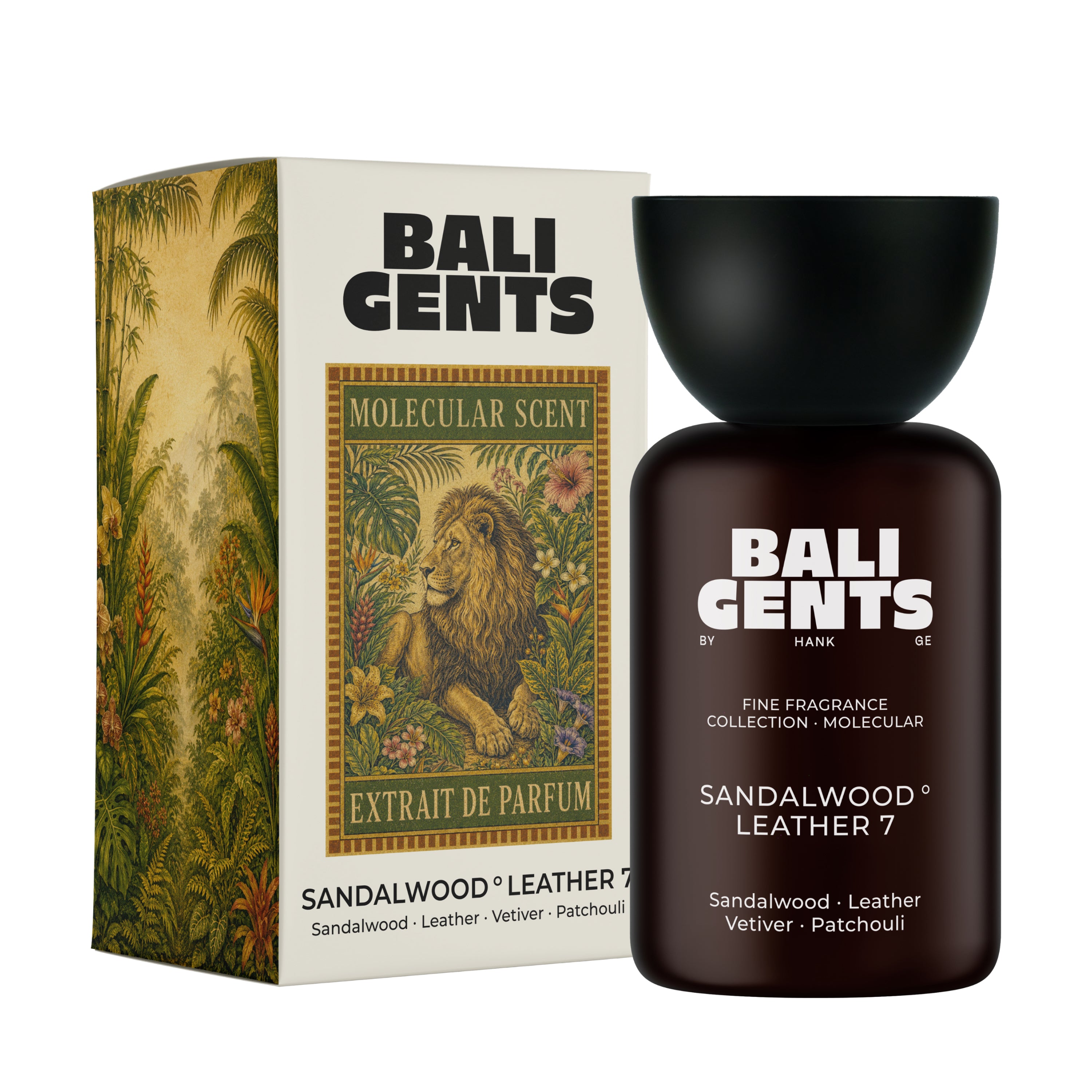 Bali Gents Extrait de Parfum Sandalwood Leather Produktabbildung mit Karton