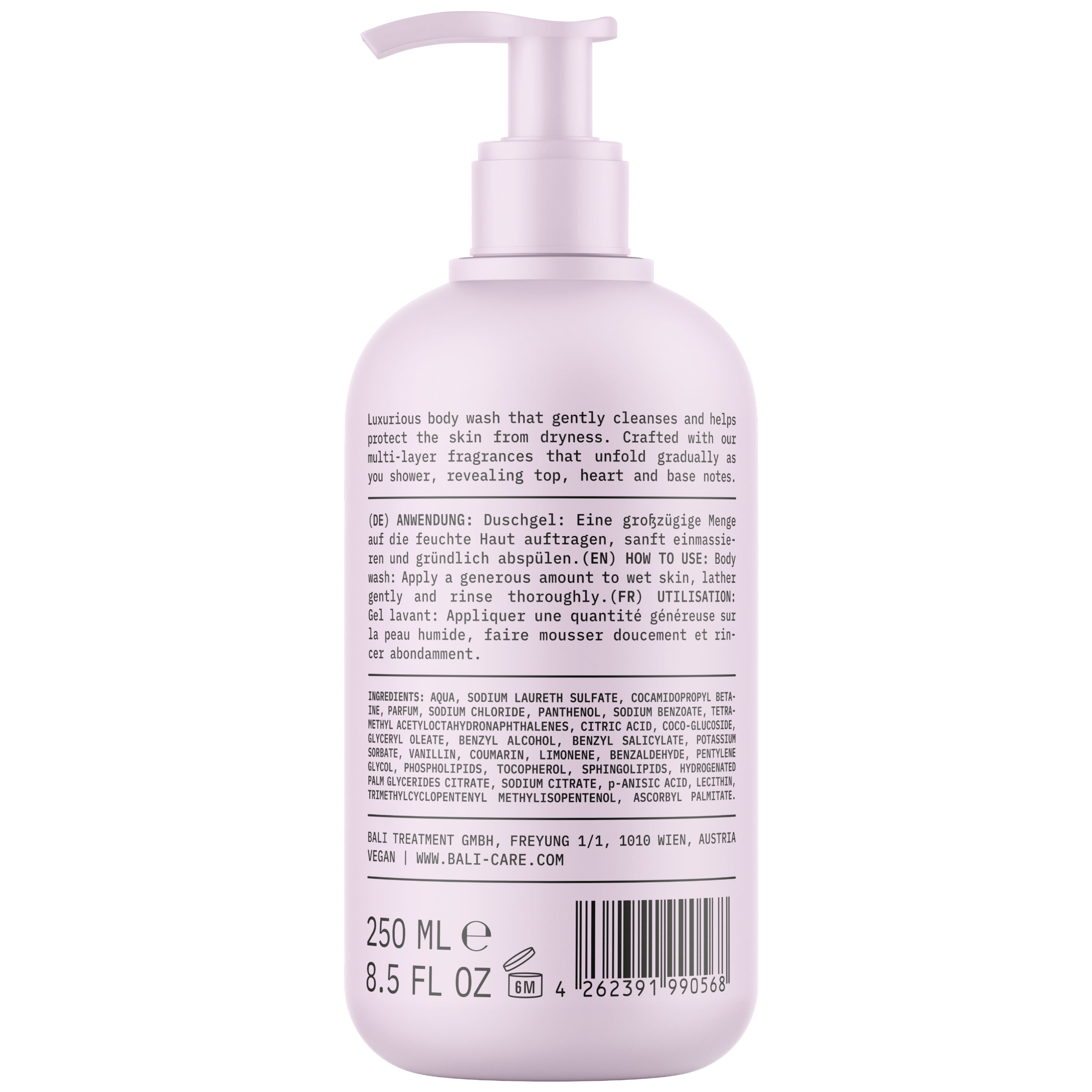 Bali Skin Bodywash Creamy Vanilla & Cashmere Produktabbildung Back